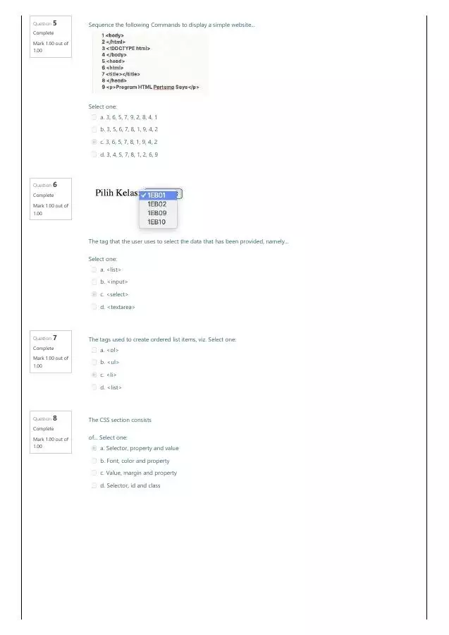 Quiz Computer Science Html Tags In Data Selection - Page 2