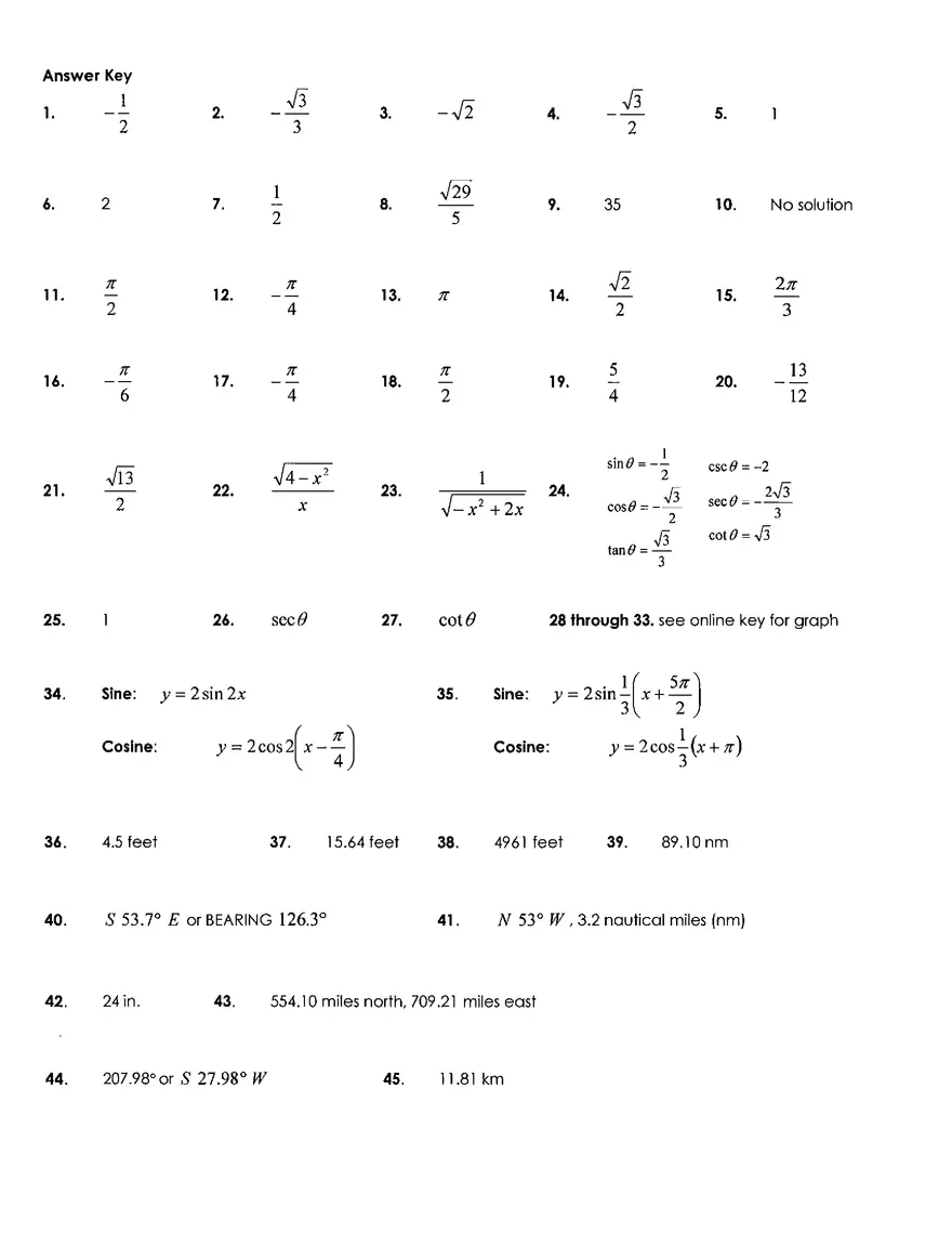 Math Chapter 4 Test Review Answer Key - Page 6