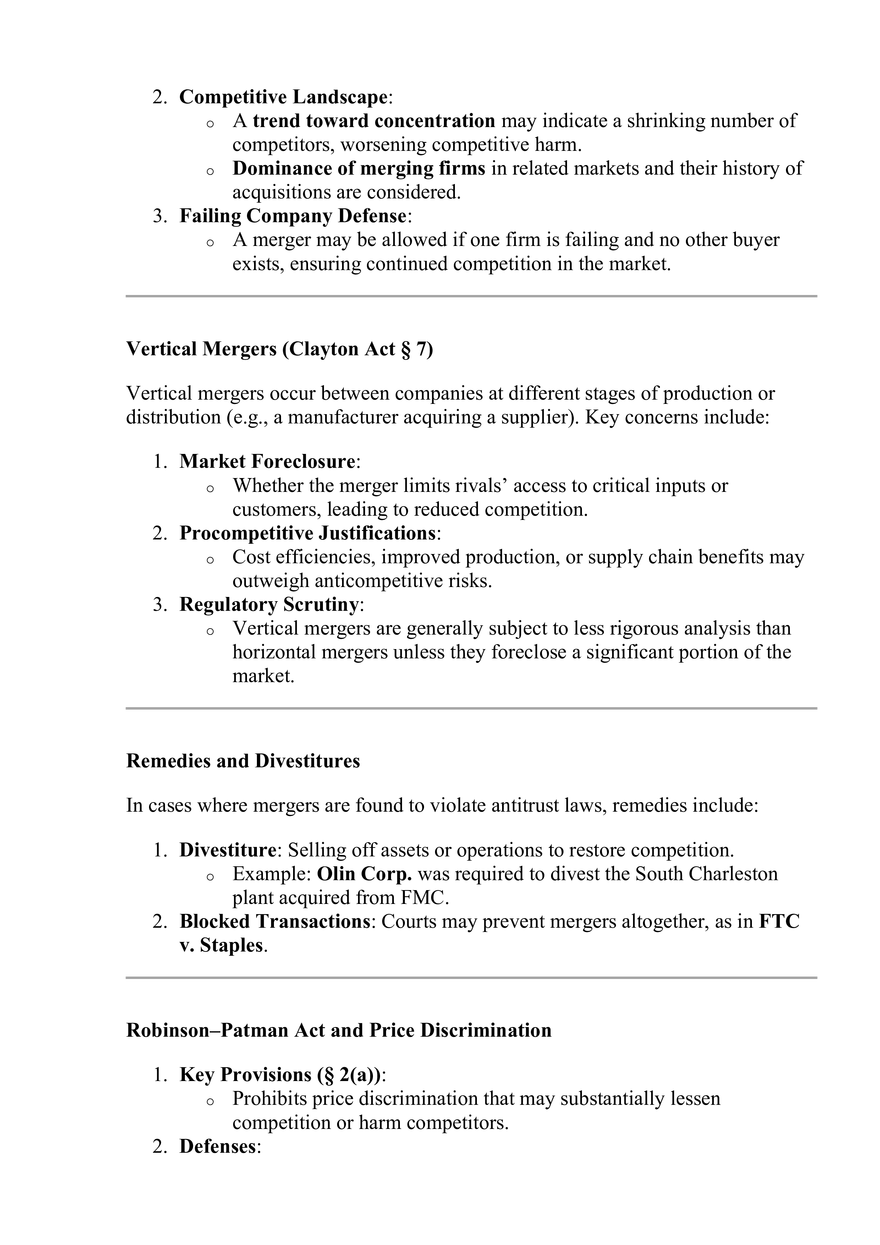 Part 11- Regulation of Business, Chapter 50: The Clayton Act, the Robinson–Patman Act, and Antitrust Exemptions and Immunities, Note 2 - Page 2