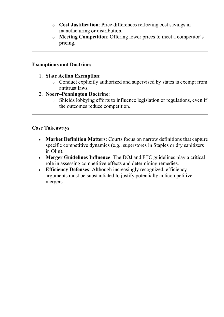 Part 11- Regulation of Business, Chapter 50: The Clayton Act, the Robinson–Patman Act, and Antitrust Exemptions and Immunities, Note 2 - Page 3