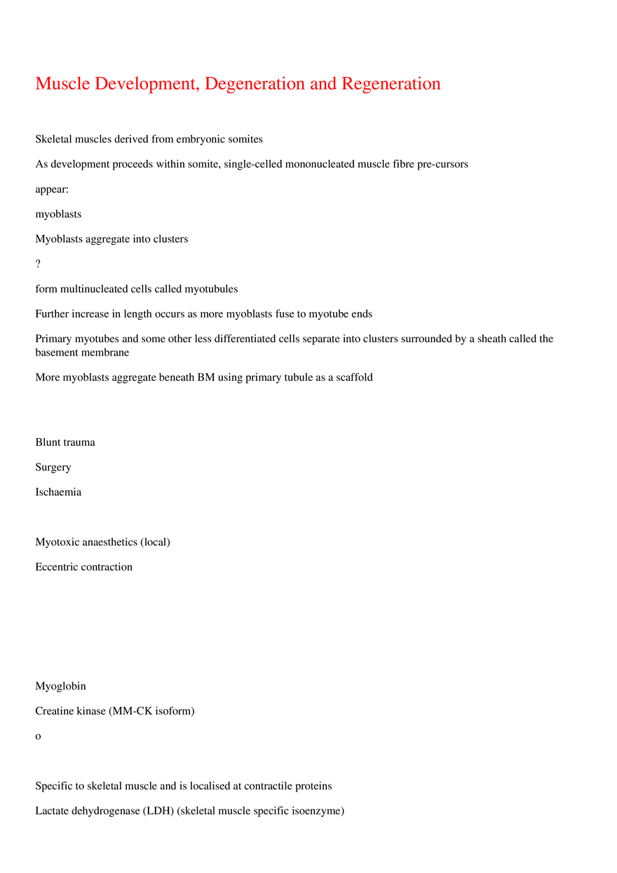 Muscle Development - Page 1