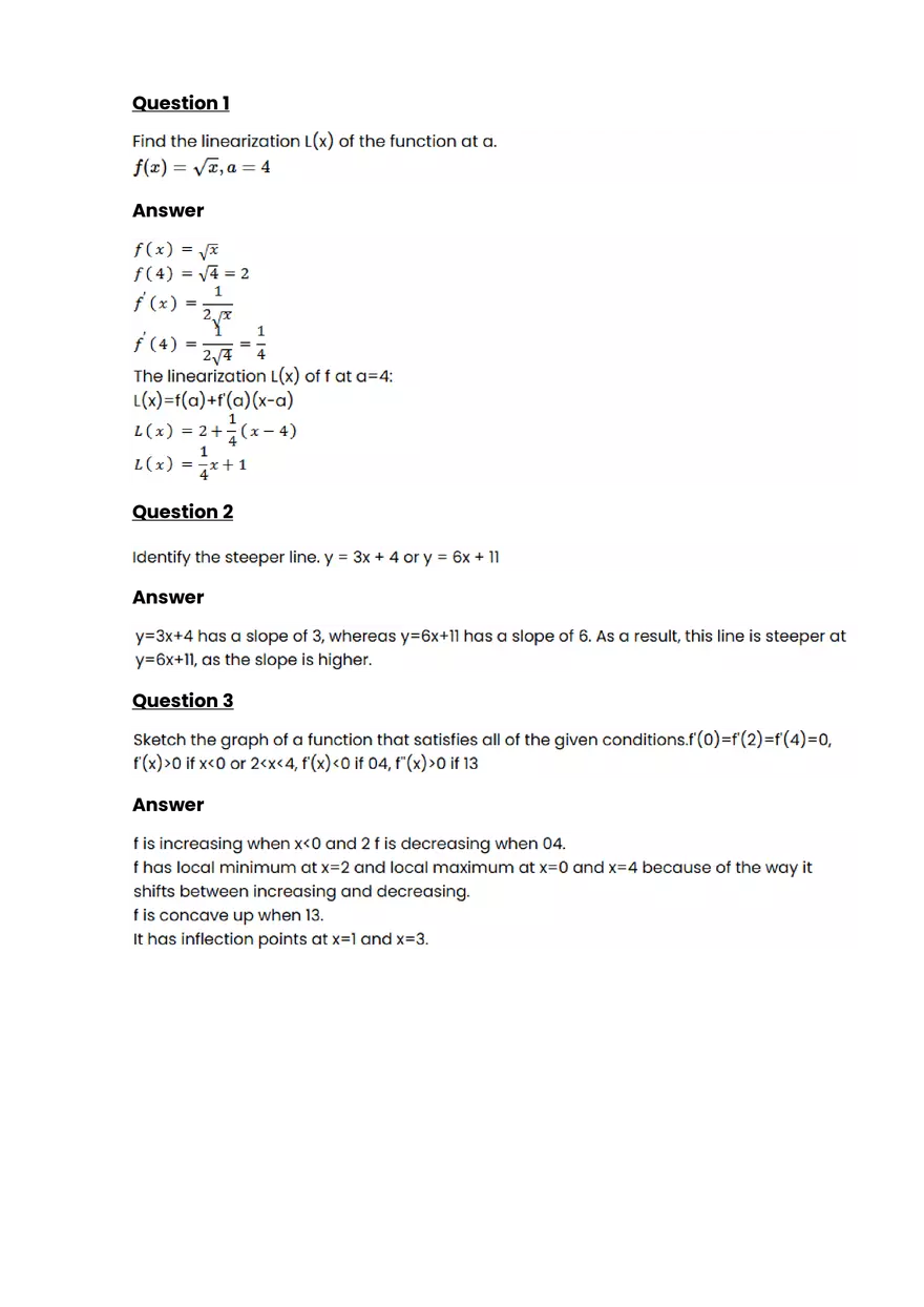 Linear equations and graphs #7 - Questions and Answers - Page 1