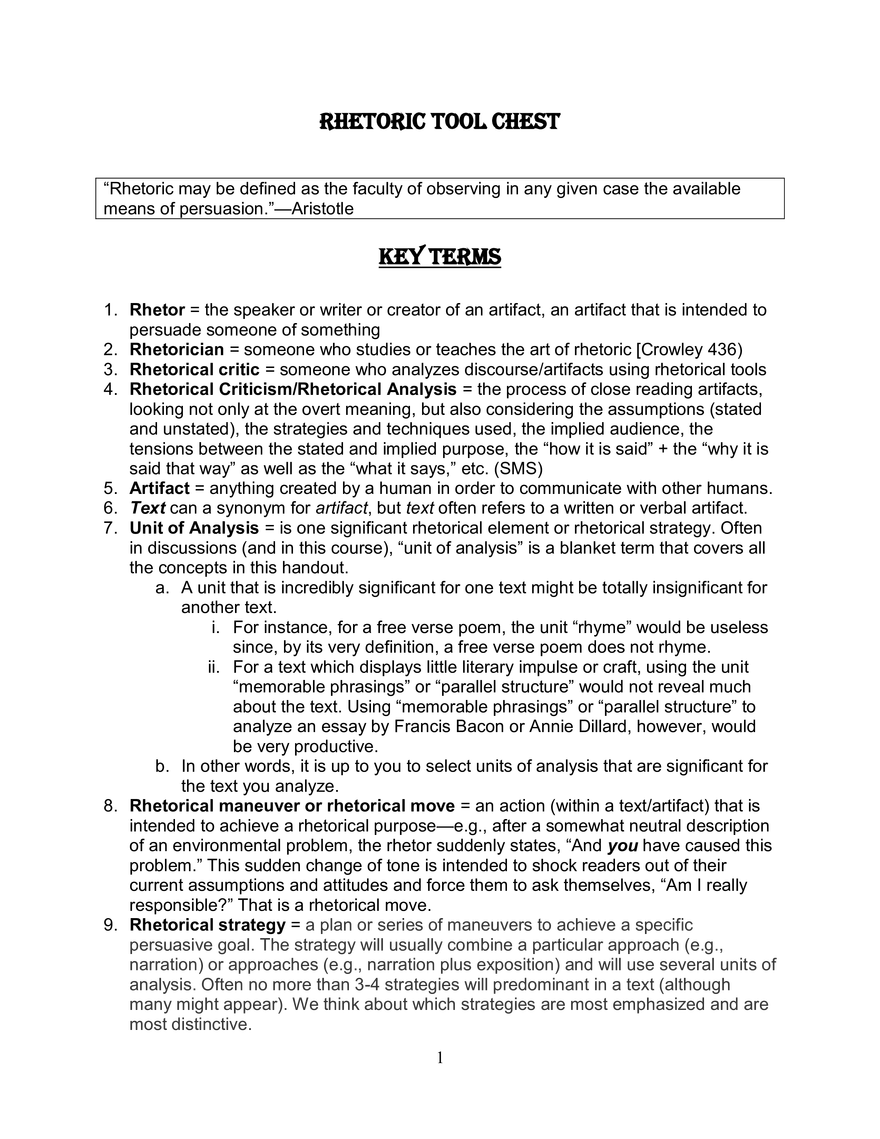 Rhetoric Tool Chest - Page 1