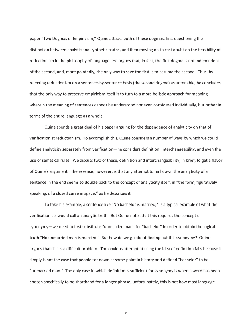 Analyticity, Reductionism, and Semantic Holism - Page 2