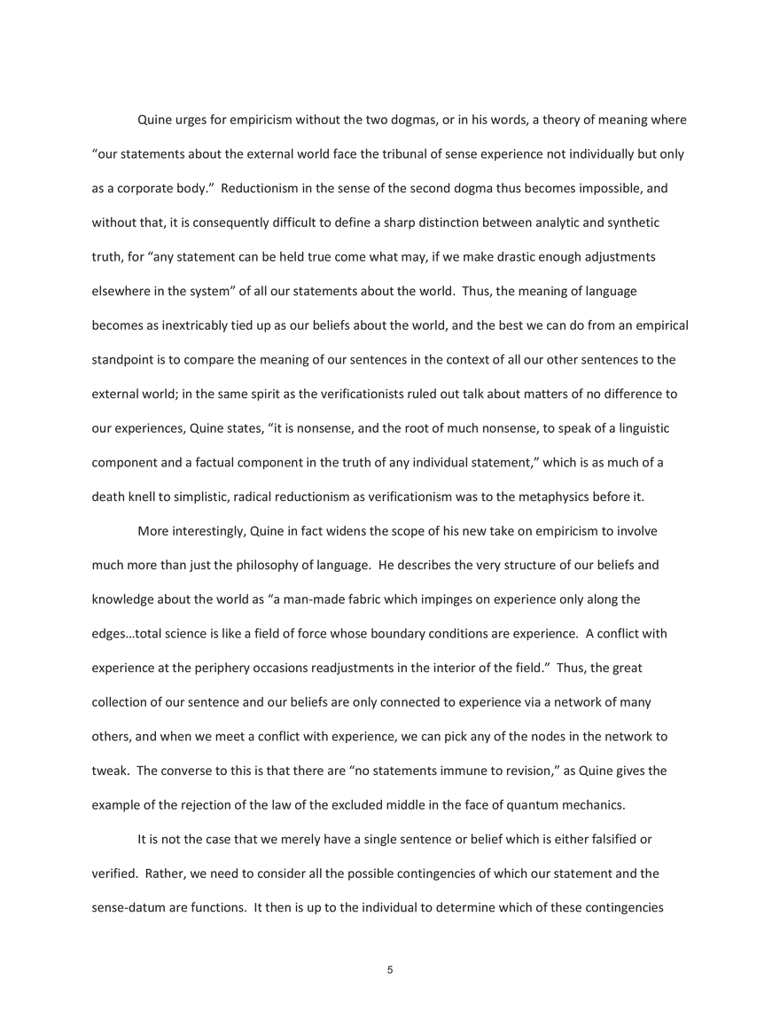 Analyticity, Reductionism, and Semantic Holism - Page 5