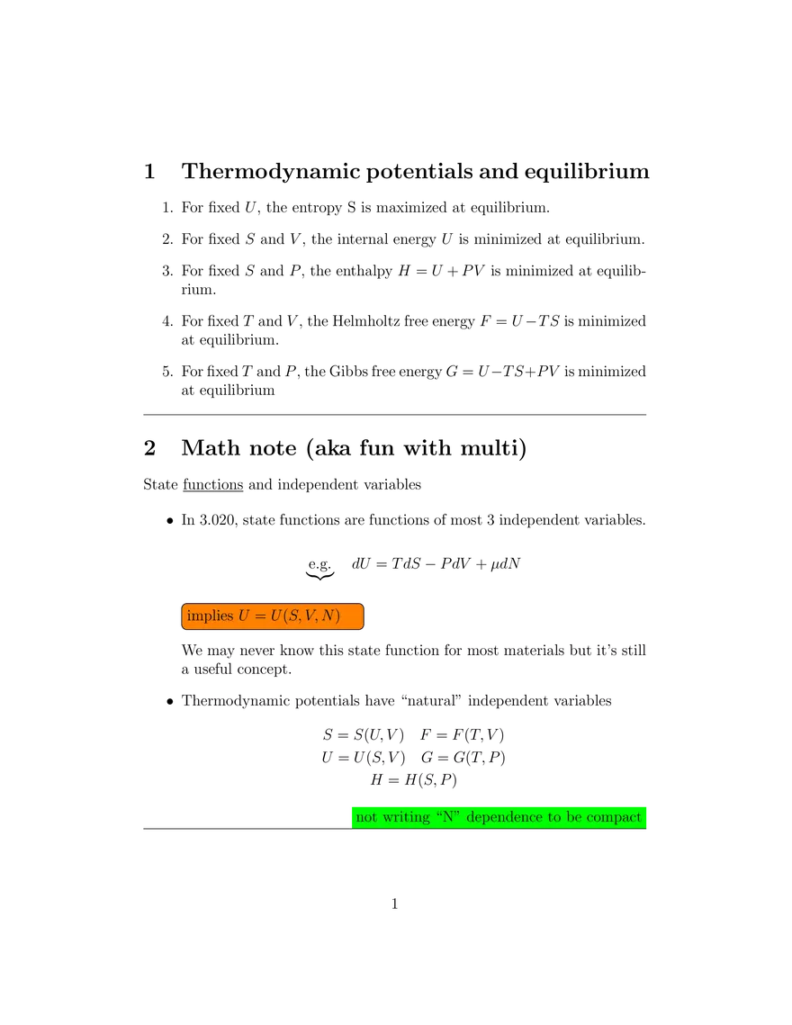 Lecture 6: Thermodynamic Potentials - Page 2