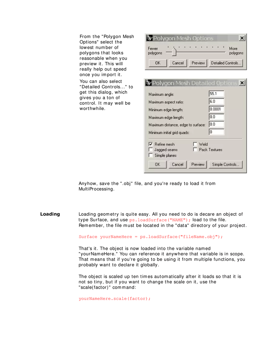 Lecture 2 - Importing Objects into Processing with PSystem Plugin - Page 2