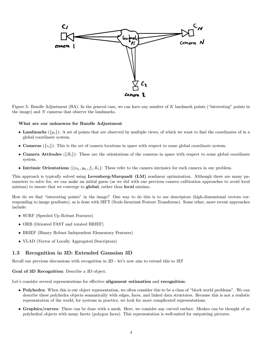 Lecture 22 Notes: Exterior Orientation, Recovering Position and Orientation, Bundle Adjustment, Object Shape - Page 5