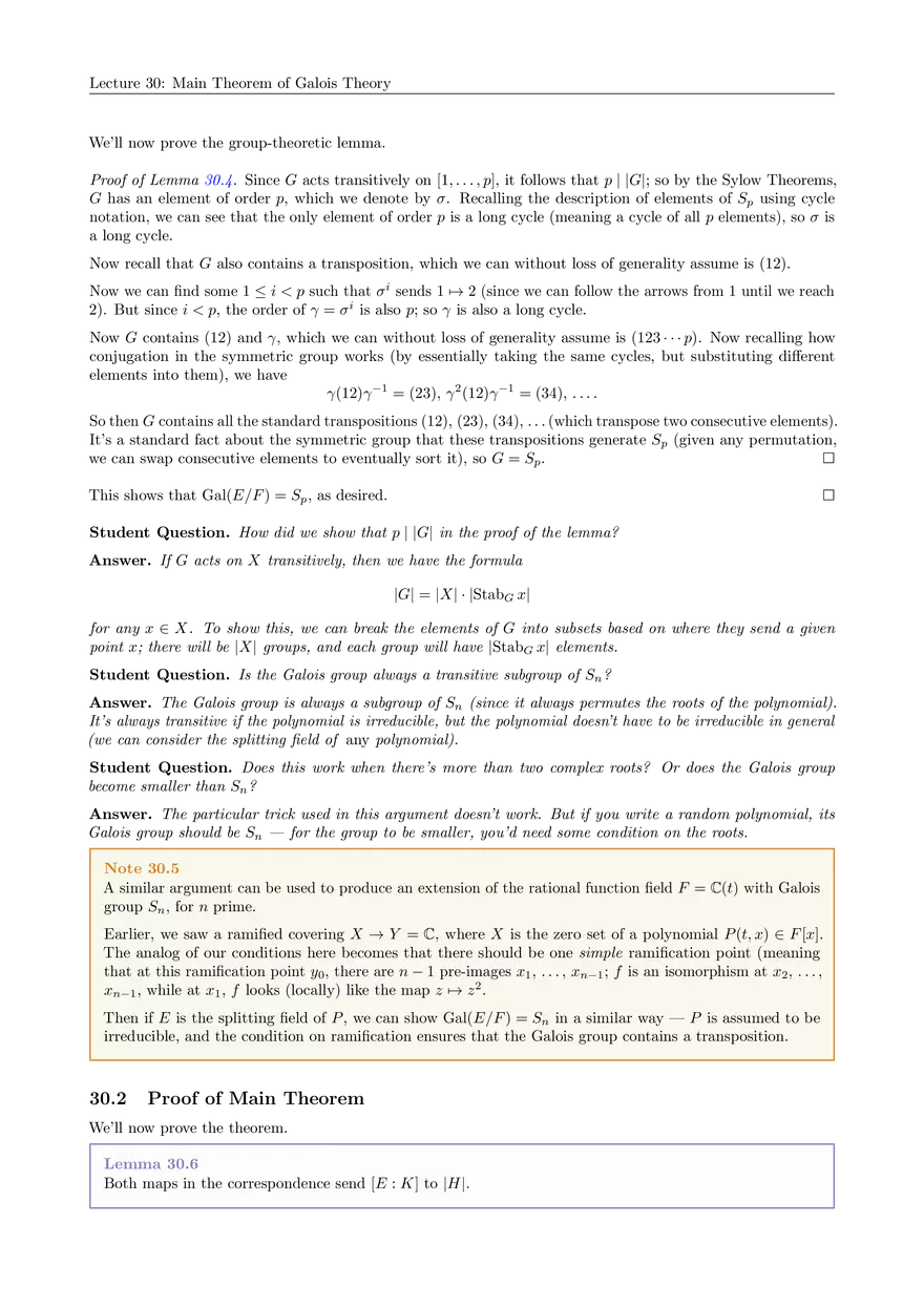 Lecture 30 Notes: Main Theorem of Galois Theory - Page 2