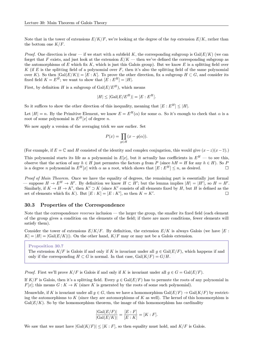 Lecture 30 Notes: Main Theorem of Galois Theory - Page 3
