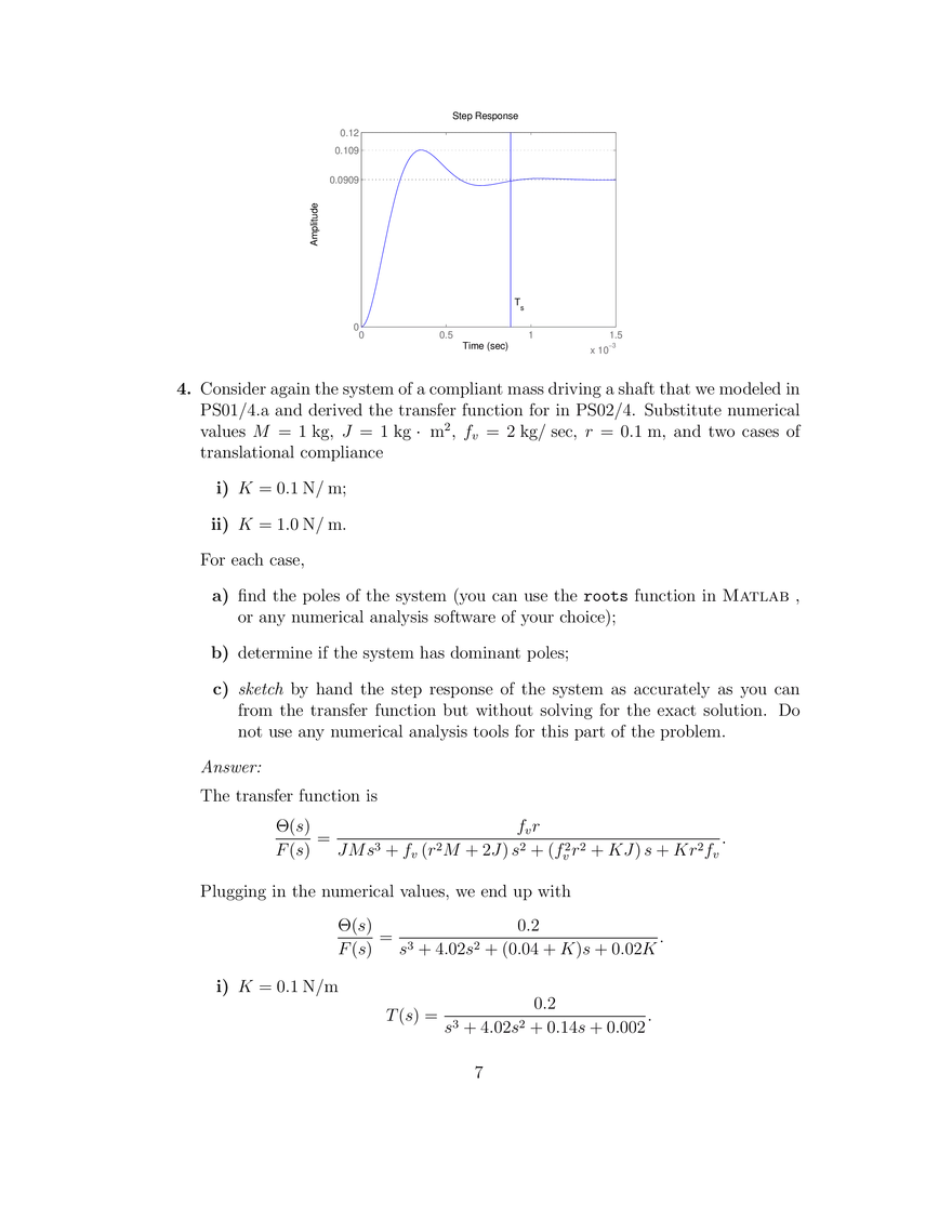 2.004 Problem Set #4 Solutions - Page 7