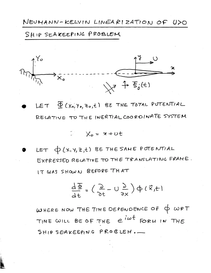 Lecture 13 Notes: Forward-Speed Ship Wave Flows - Page 1