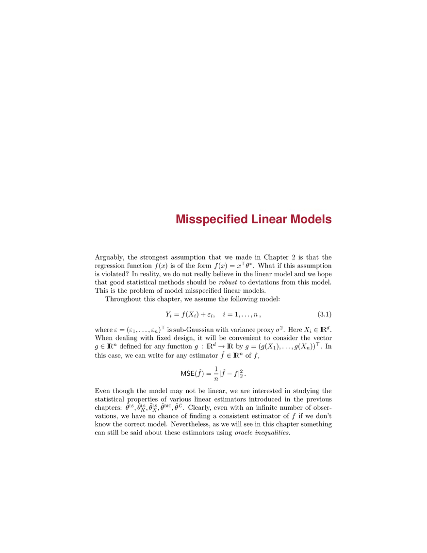 Misspecified Linear Models - Page 1