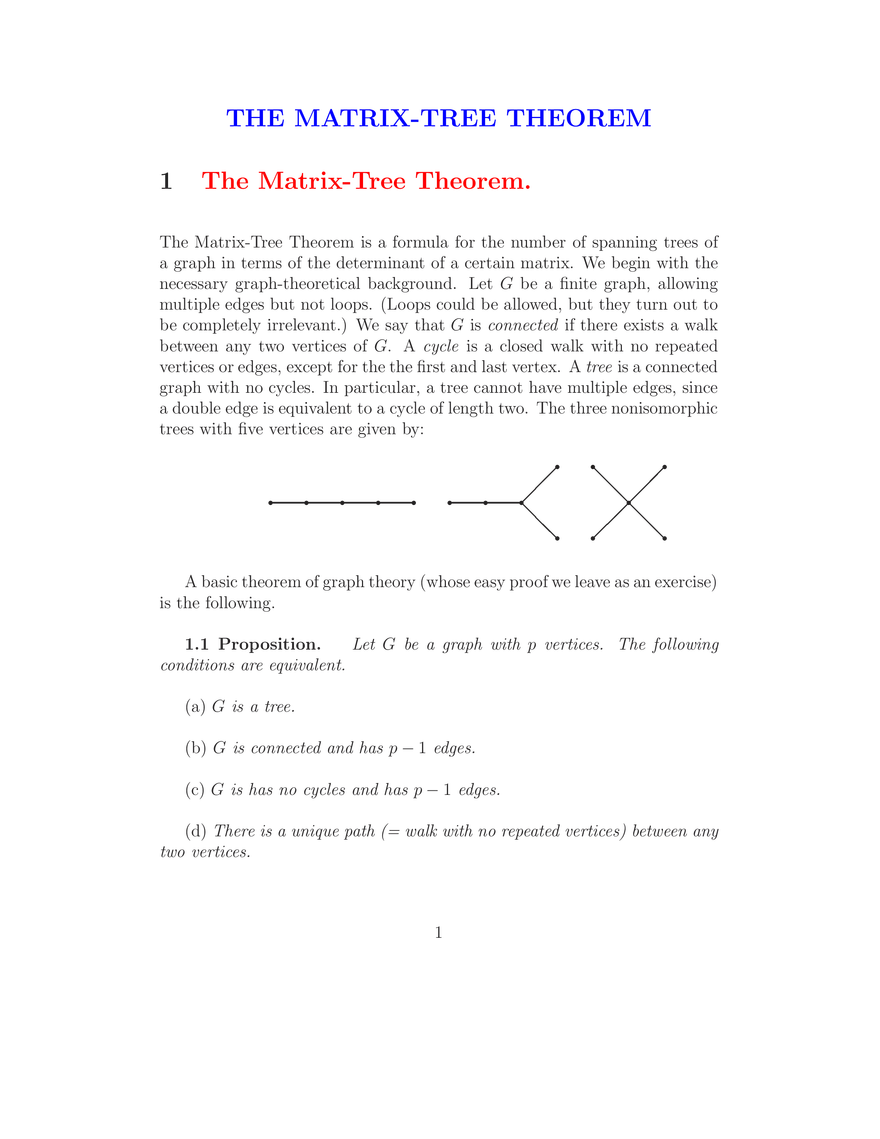The Matrix-Tree Theorem - Page 1
