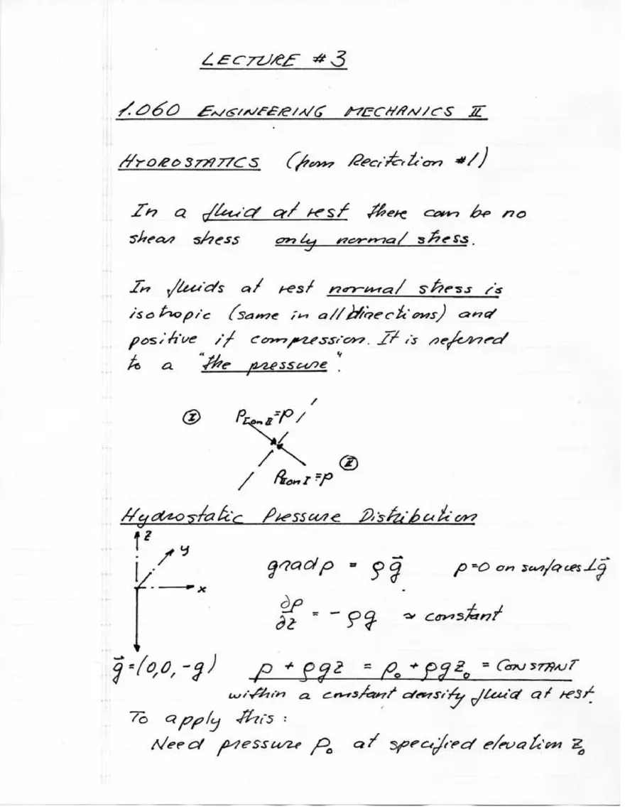 Hydrostatics, Forces on Plane and Curved Surfaces - Page 1