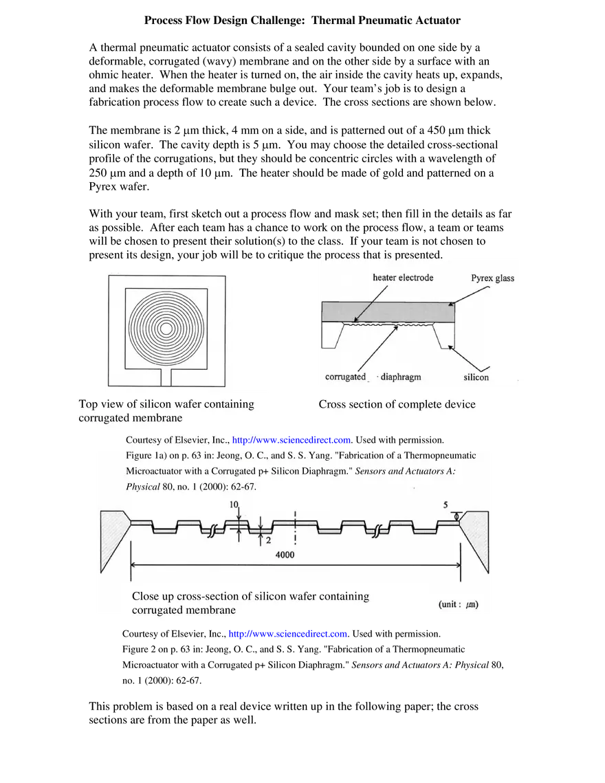 Process Flow Design Challenge: Thermal Pneumatic Actuator - Page 1