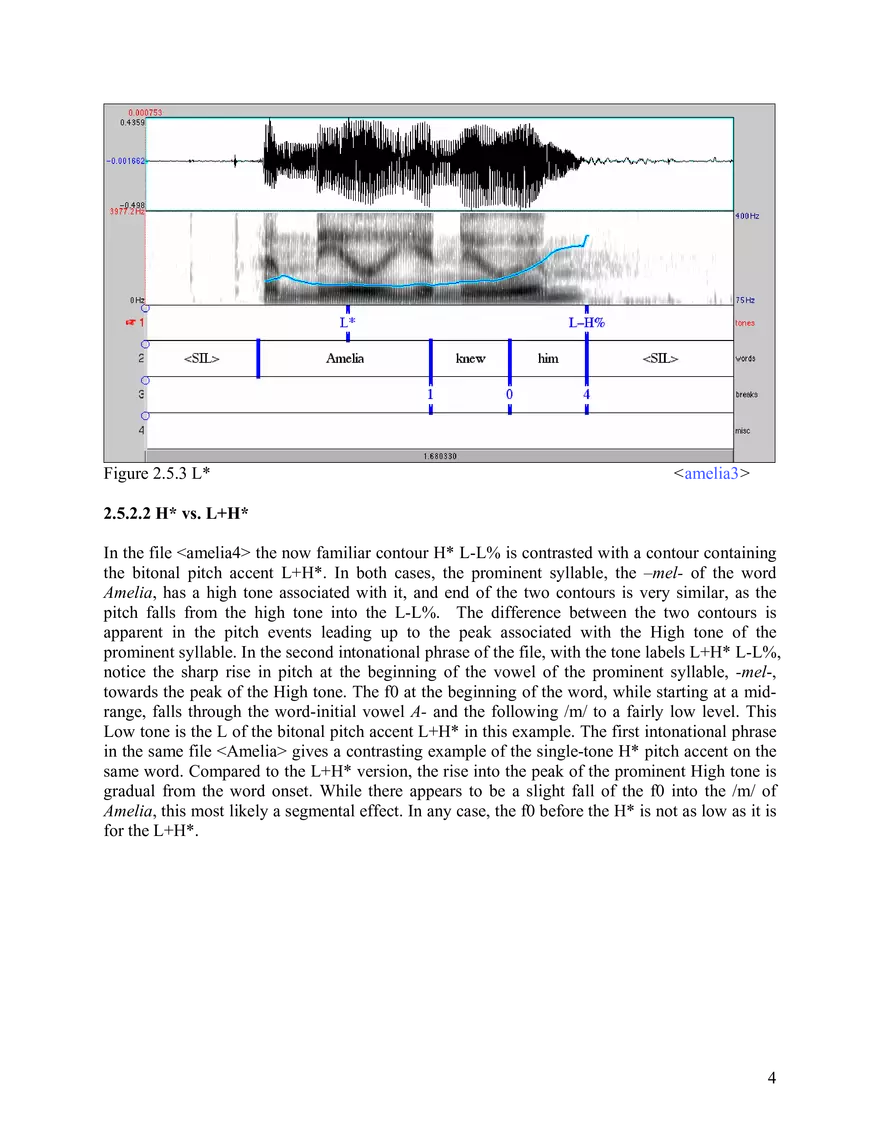 Pitch Accents with More than One Tone: Bi-tonal Accents L+H* and L*+H - Page 4