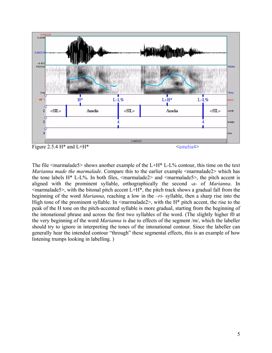 Pitch Accents with More than One Tone: Bi-tonal Accents L+H* and L*+H - Page 5