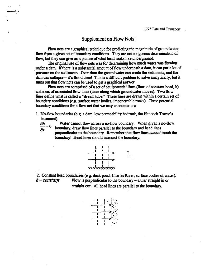 Supplement on Flow Nets - Page 1