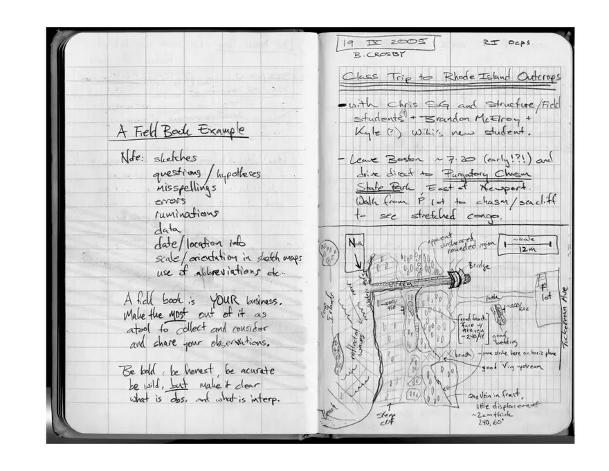 Example Field Notebook - Page 1
