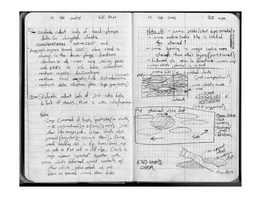 Example Field Notebook - Page 2