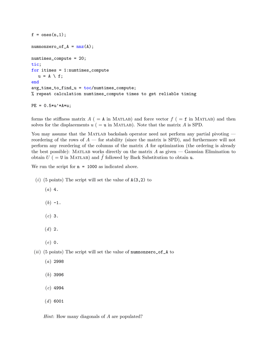 2.086 Numerical Computation for Mechanical Engineers, Quiz 5 Sample Problems with Solutions - Page 4