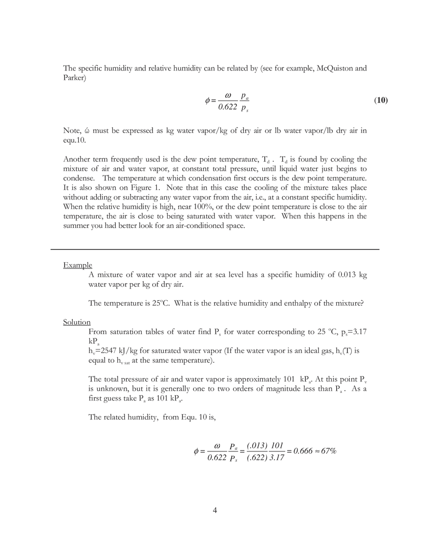 Air Water Vapor Mixtures: Psychrometrics - Page 11