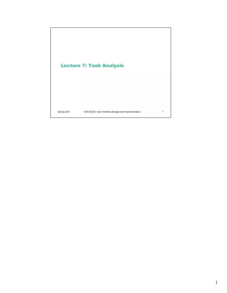 6.831/6.813 Lecture 7 Notes, Task Analysis - Page 1