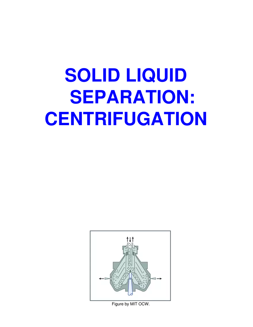 Solid-Liquid Separation: Centrifugation - Page 1