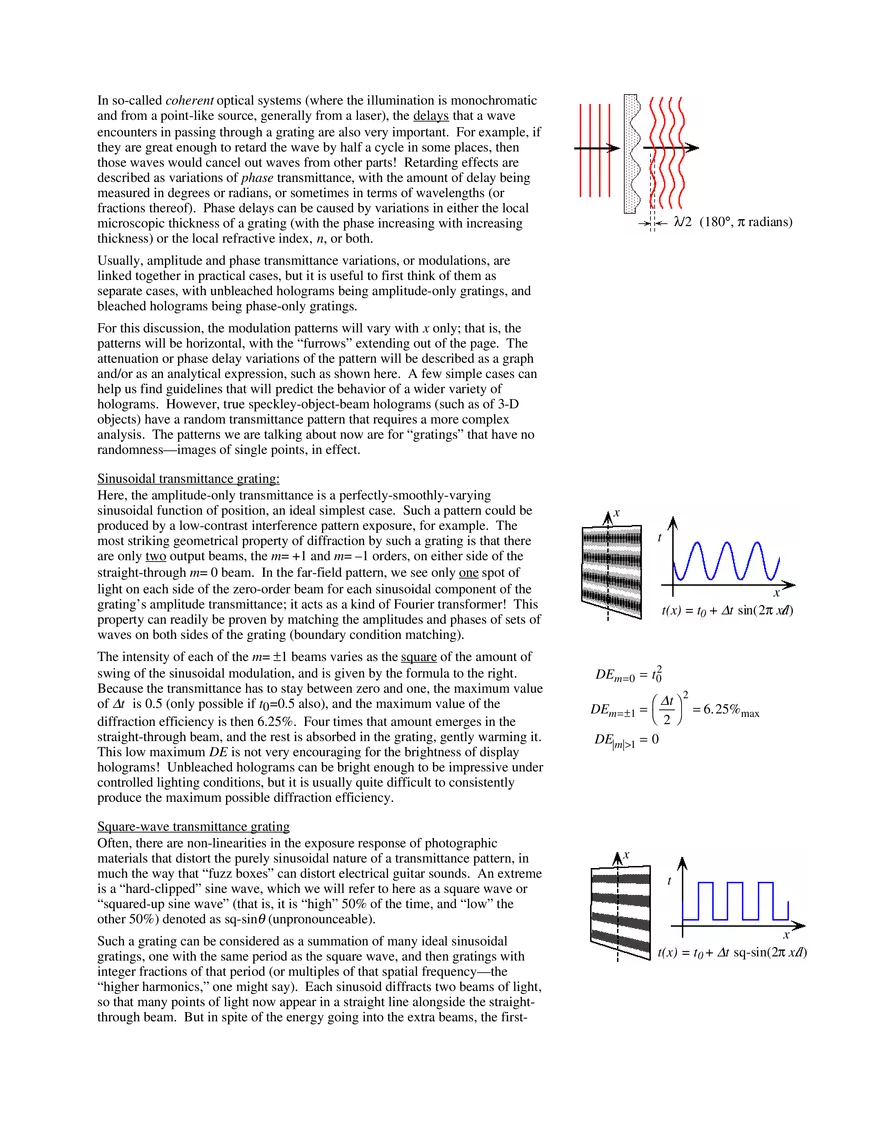 The Diffraction Efficiency of Gratings - Page 2