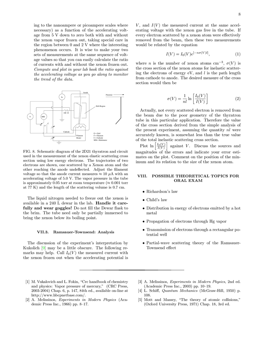 The Franck-Hertz Experiment (Lab Guide) - Page 8