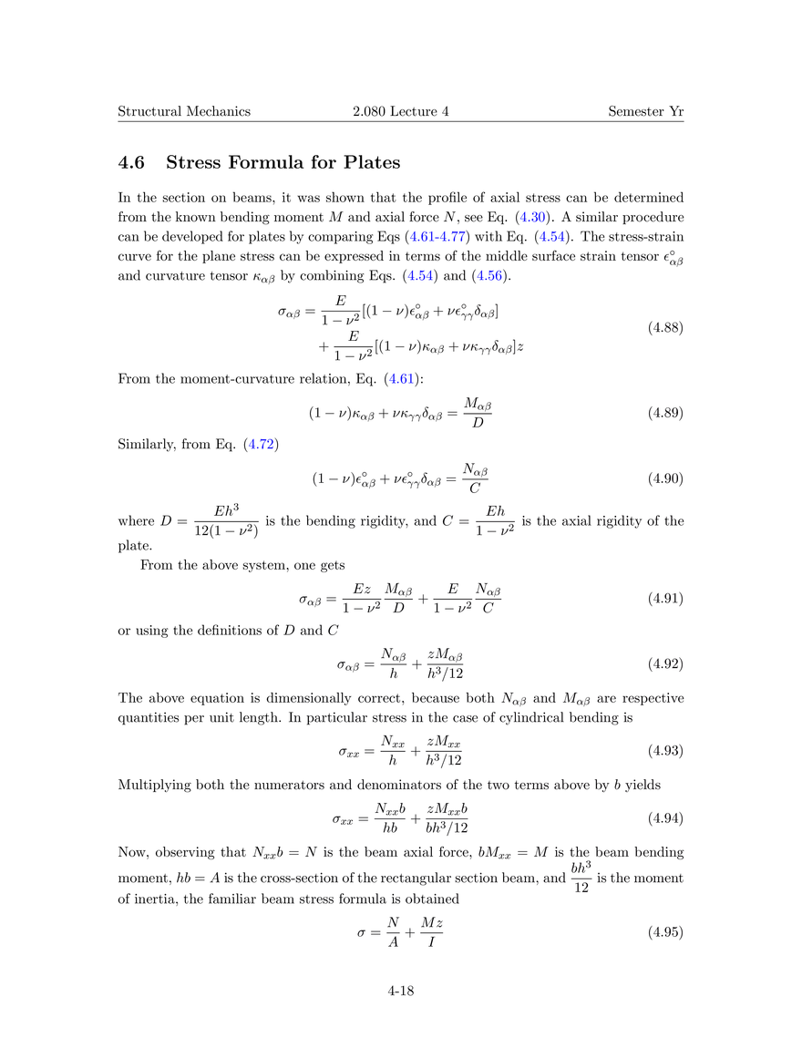 Lecture 4: Development of Constitutive Equations for Continuum, Beams and Plates - Page 10