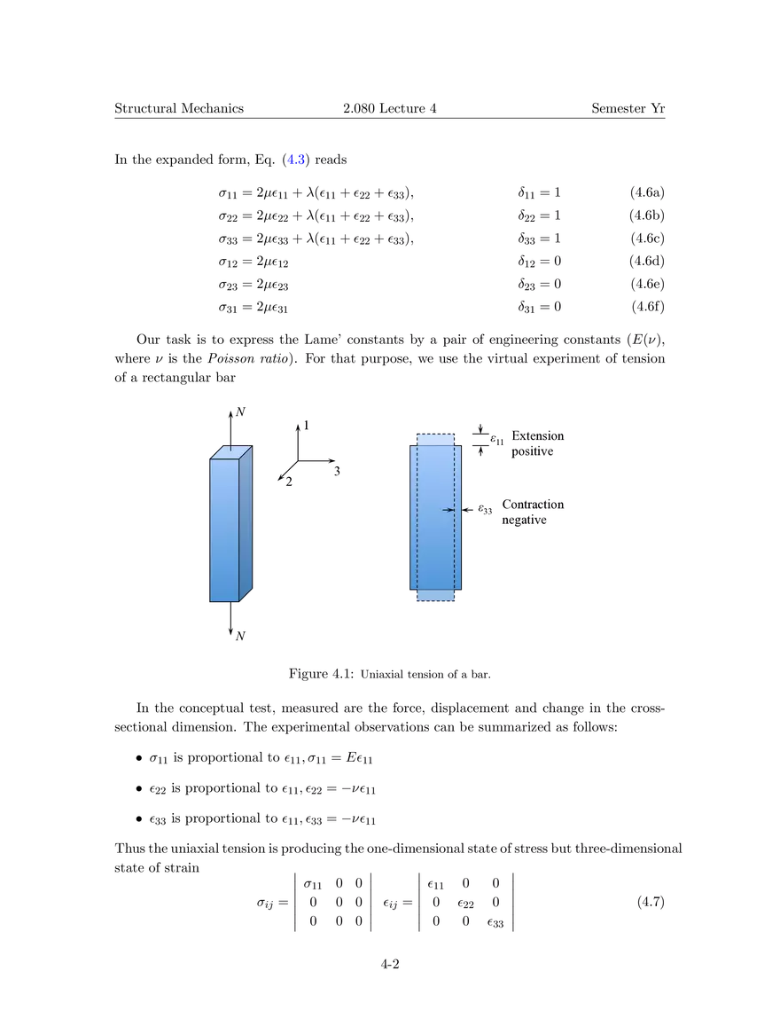 Lecture 4: Development of Constitutive Equations for Continuum, Beams and Plates - Page 2