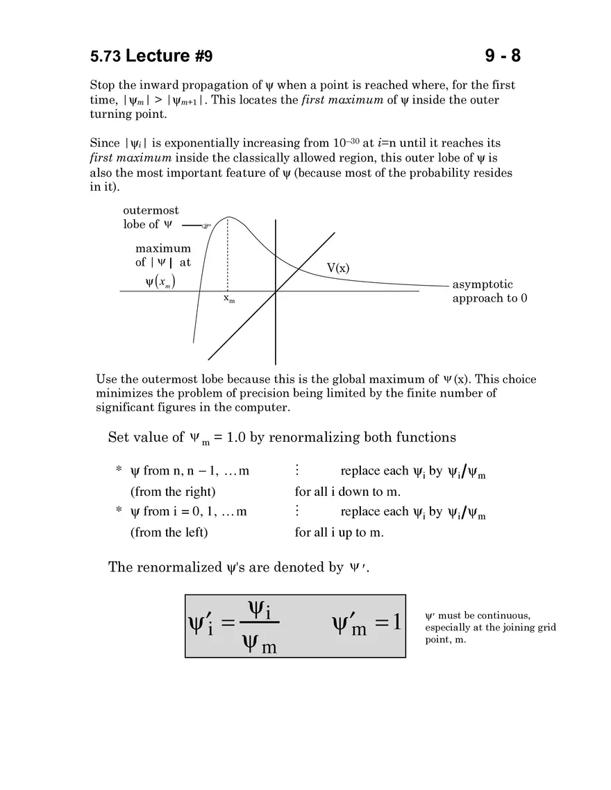 5.73 Lecture 9: Numerov-Cooley Method: 1-D Schrodinger Equation - Page 8