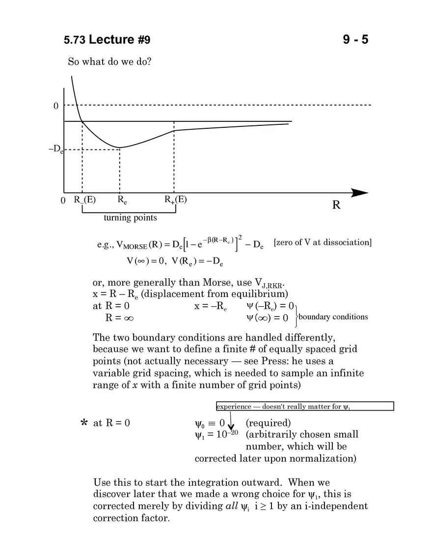 5.73 Lecture 9: Numerov-Cooley Method: 1-D Schrodinger Equation - Page 5