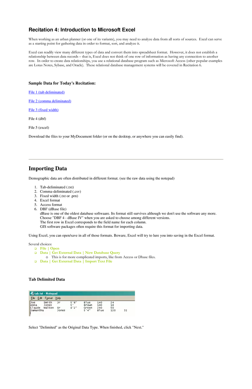 Introduction to Microsoft Excel - Page 1