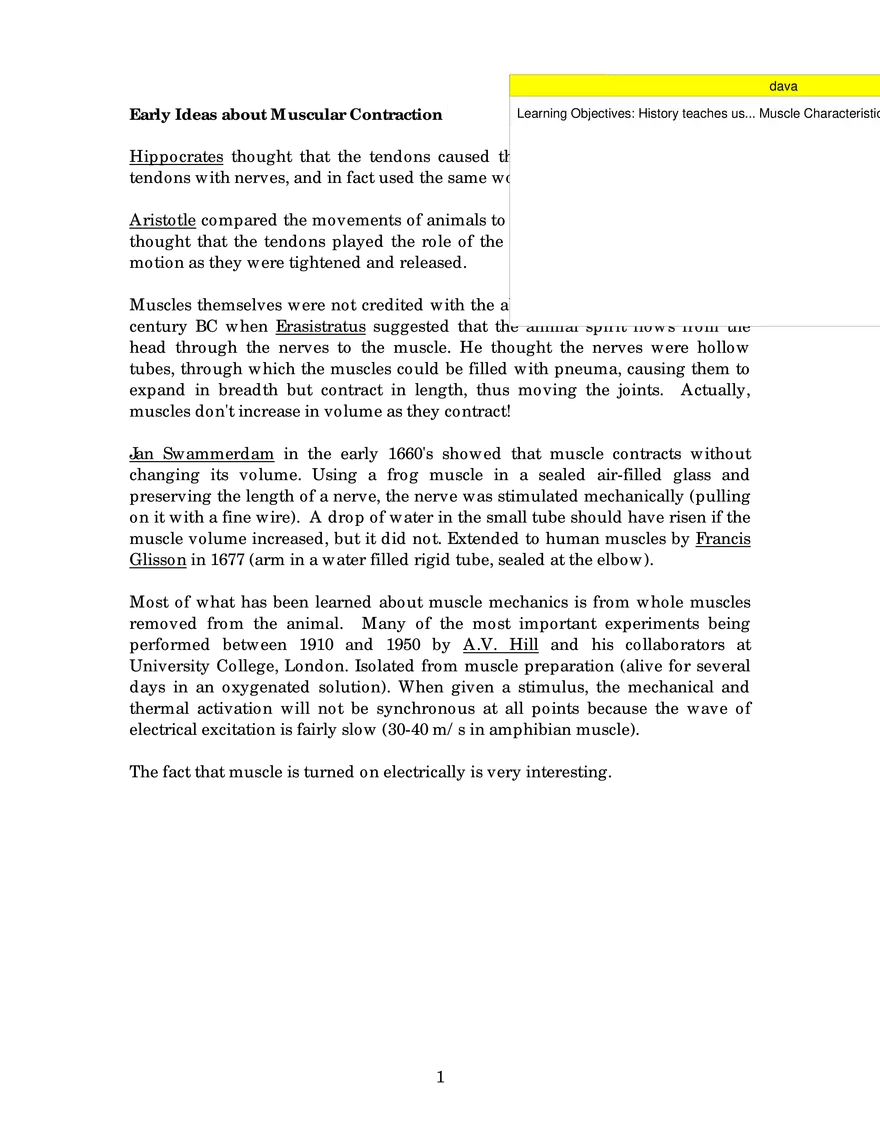 Muscle Mechanisms II - Page 1