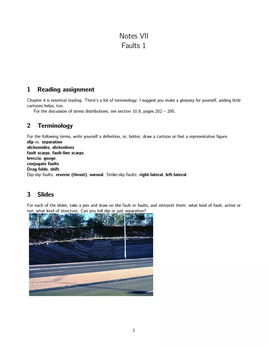 Notes VII Faults 1 - Page 1