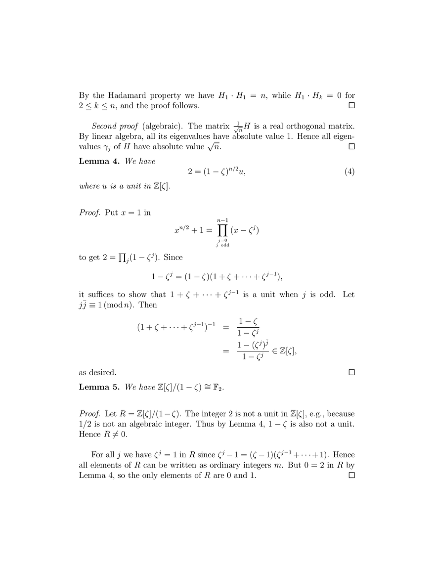 Circulant Hadamard Matrices - Page 4