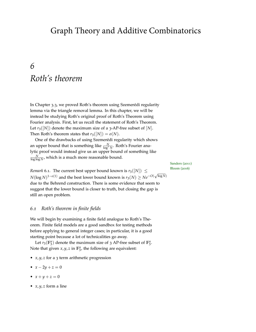 Roth’s Theorem - Page 1