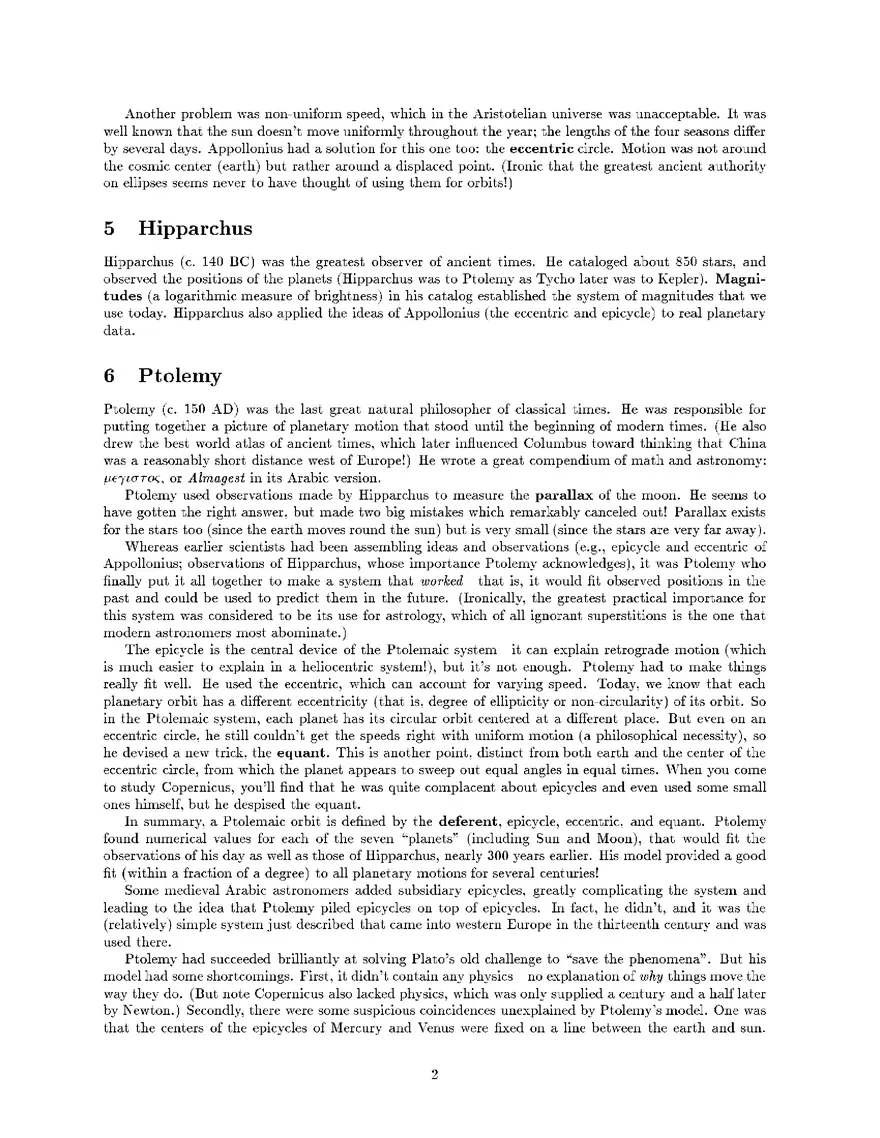 Greek Astronomy and the Ptolemaic System - Page 2