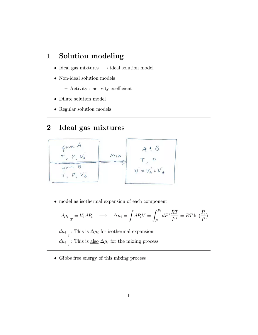 Lecture 17: Solution Models - Ideal, Dilute, and Regular - Page 2