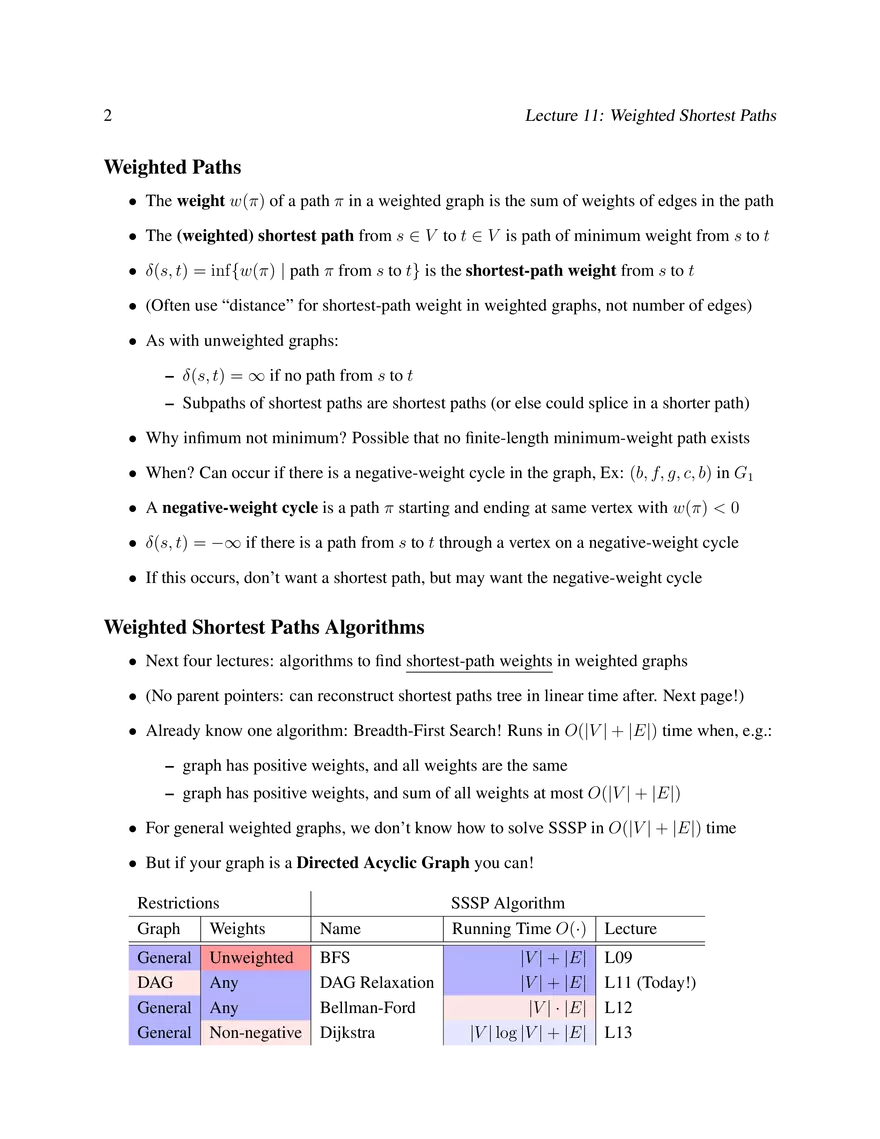 6.006 Introduction to Algorithms, Lecture 11: Weighted Shortest Paths - Page 2