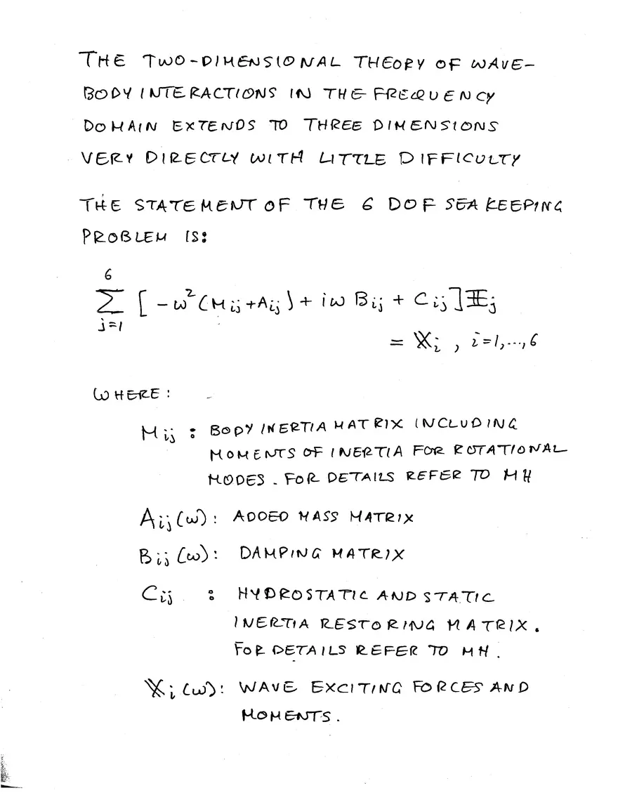 Lecture 10 Notes: Added-Mass, Damping Coefficients and Exciting Forces - Page 11