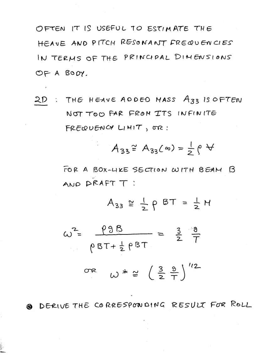 Lecture 10 Notes: Added-Mass, Damping Coefficients and Exciting Forces - Page 22