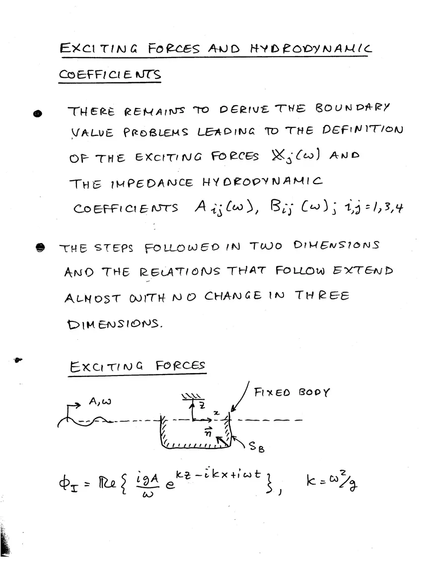 Lecture 10 Notes: Added-Mass, Damping Coefficients and Exciting Forces - Page 1