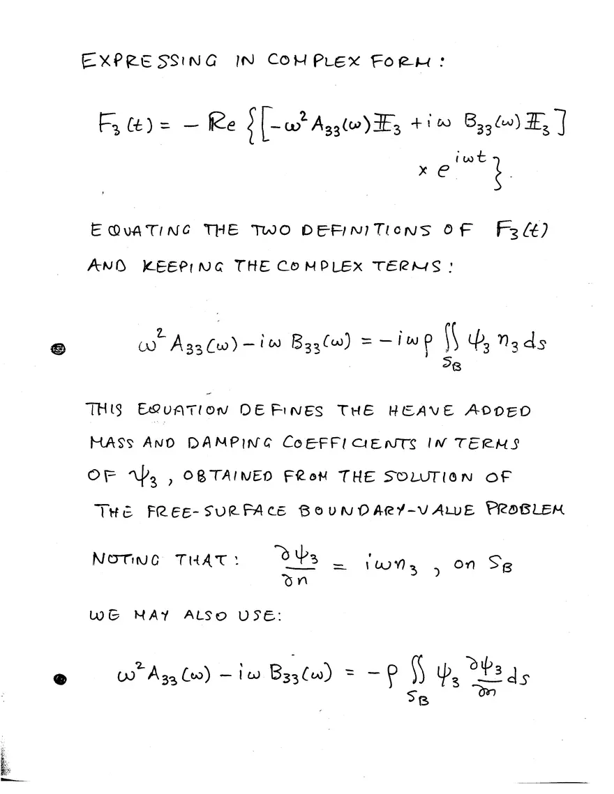 Lecture 10 Notes: Added-Mass, Damping Coefficients and Exciting Forces - Page 3