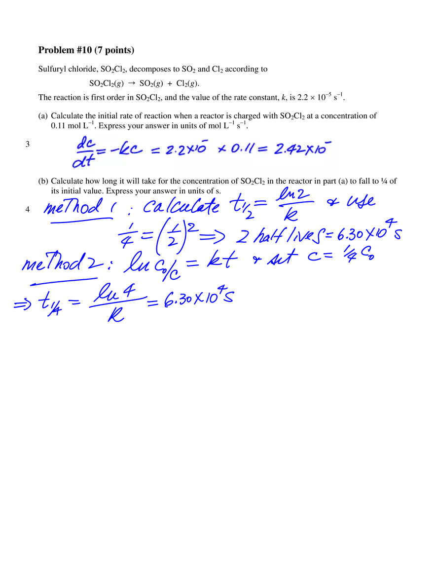 Self-Assessment: Reactions and Kinetics, Supplemental Problem Solutions - Page 7