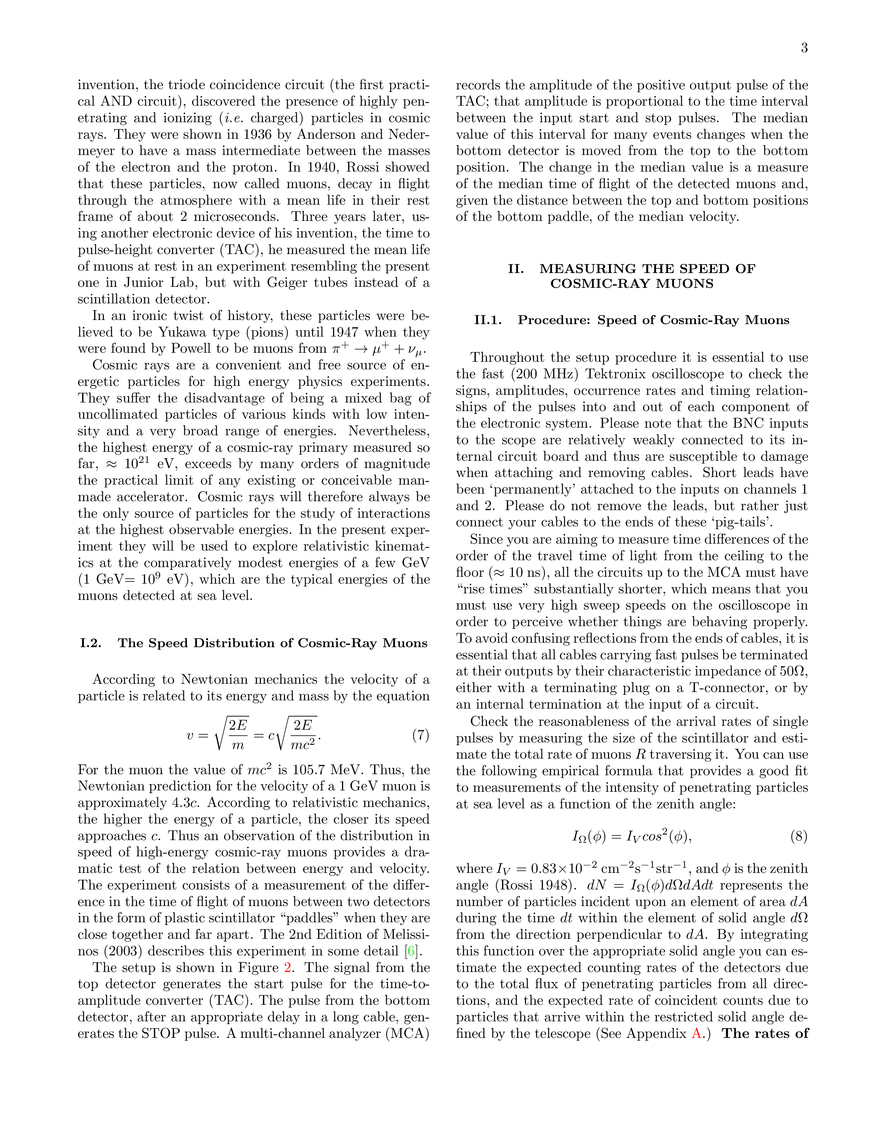 The Speed and Decay of Cosmic-Ray Muons (Lab Guide) - Page 8