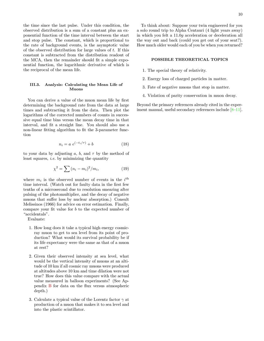 The Speed and Decay of Cosmic-Ray Muons (Lab Guide) - Page 15